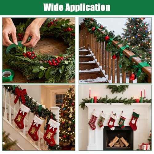 120 Pcs Christmas Garland Ties, 12" Adjustable Holiday Garland Ties, Reusable Nylon Garden Plant Cable Straps Xmas Tree Railing Tie Wreath Garlands Hanger for Stairs Door Banister Decoration (Green)