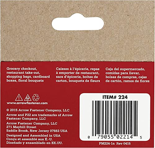 Arrow 224 Heavy Duty P22 Staples 1/4 Inch Leg x 7/16 Inch Crown for Plier Staplers, 5050-Pack