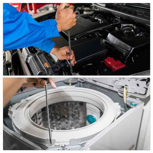 HARFINGTON Long Slotted Screwdriver 12" Shank CR-V Flat Head Magnetic Screwdrivers for Industry and Automobile Repair, Black