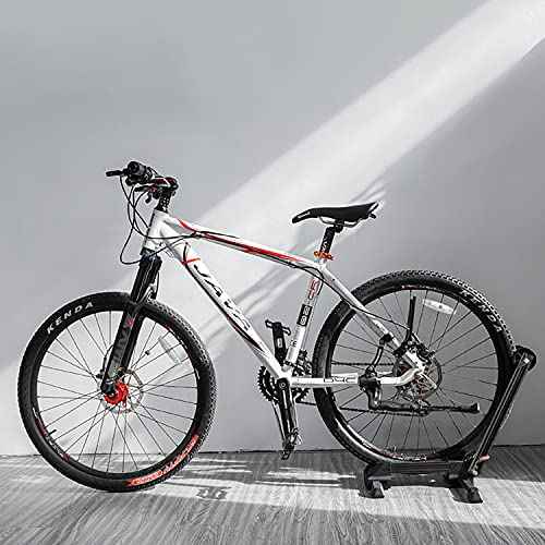 Sports Foldable Alloy Bicycle Stand Bike Floor Parking Rack Steady Wheel Holder Fit 20"-29" BikesIndoor Home Garage Cycling Storage Organizer Cycle Tires Rack Holder for Mountain and Road Bike