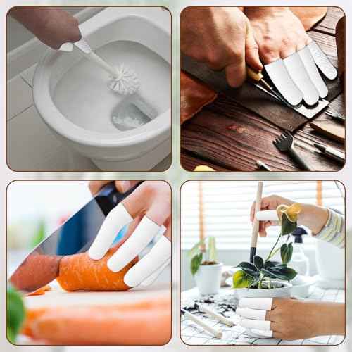 200 pcs Cotton Finger Cots - Cloth Finger Cots Finger Toe Sleeves Fingertips Protective Cover, White Finger Cots Finger Protectors, Thumb Protector for Finger Tips Comfortable and Breathable(White)