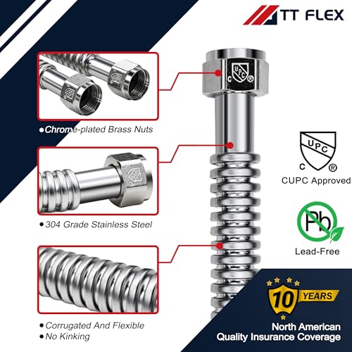 TTFLEX 24" Water Softener Connector 1" x FIP Hose, 0.92" ID, 2Pack
