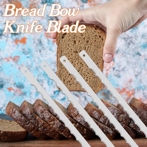 Sorcristy 8-Pack 10.75in Serrated Bread Knife Blades with Guard & Screws – Replacement Lame for Bread Bow