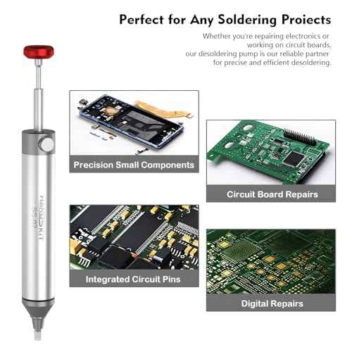 Solder Sucker,HANDSKIT No Clog Desoldering Wick for Solder Removing Heat Resistant Sucking Nozzle Tube Desolder Tool Soldering Pump Strong Vacuum Suction Remover Desolder Gun Solder Iron Cleaner
