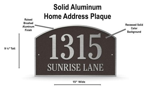 Personalized Aluminum Address Plaque – Custom House Number Sign for Outdoor Use – Weatherproof Metal Address Sign