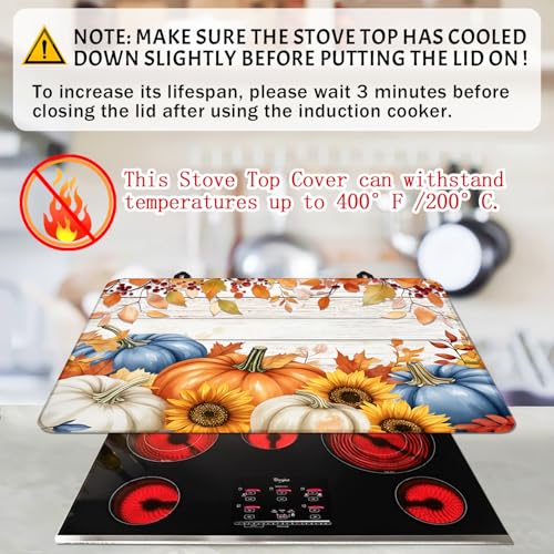 Seimip Hello Fall Pumpkin 28x20 Silicone Stove Top Cover — Heat-Resistant Glass Cooktop Pad
