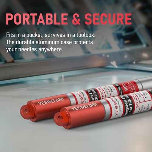 YESWELDER TIG Welding Tungsten Electrode Red Tip 1/16" x 7" (Red, WT20/EWTh-2) 10-pk