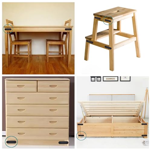 ALLWIN 28-Piece Metal Wood Mending Plates Set with 4 Sizes and Screws for Furniture Repair