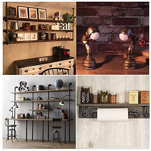 black Carbon steel clamp Thickened pipe clamp u-shaped clip Metal dual hole DIY fasteners for pipe fixed Installation 6pcs (1/2inch)