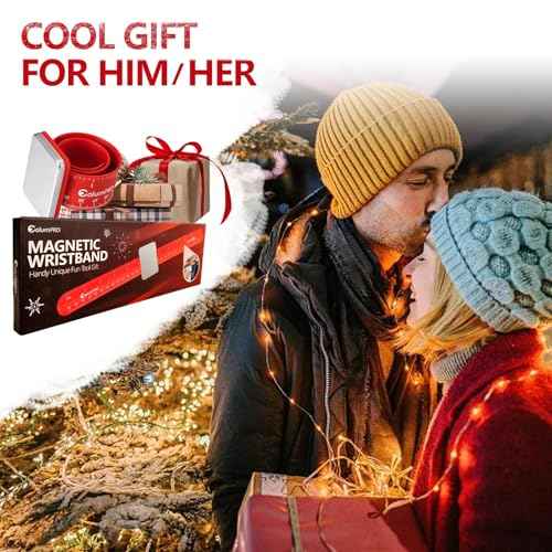 Magnetic Wristband for Holding Screws,Nails and Drill Bits,Tool Gift for Men,Christmas Gift for Men Who Have Everything,Cool Gadget,Stocking Stuffer for Dad,Husband,Boyfriend