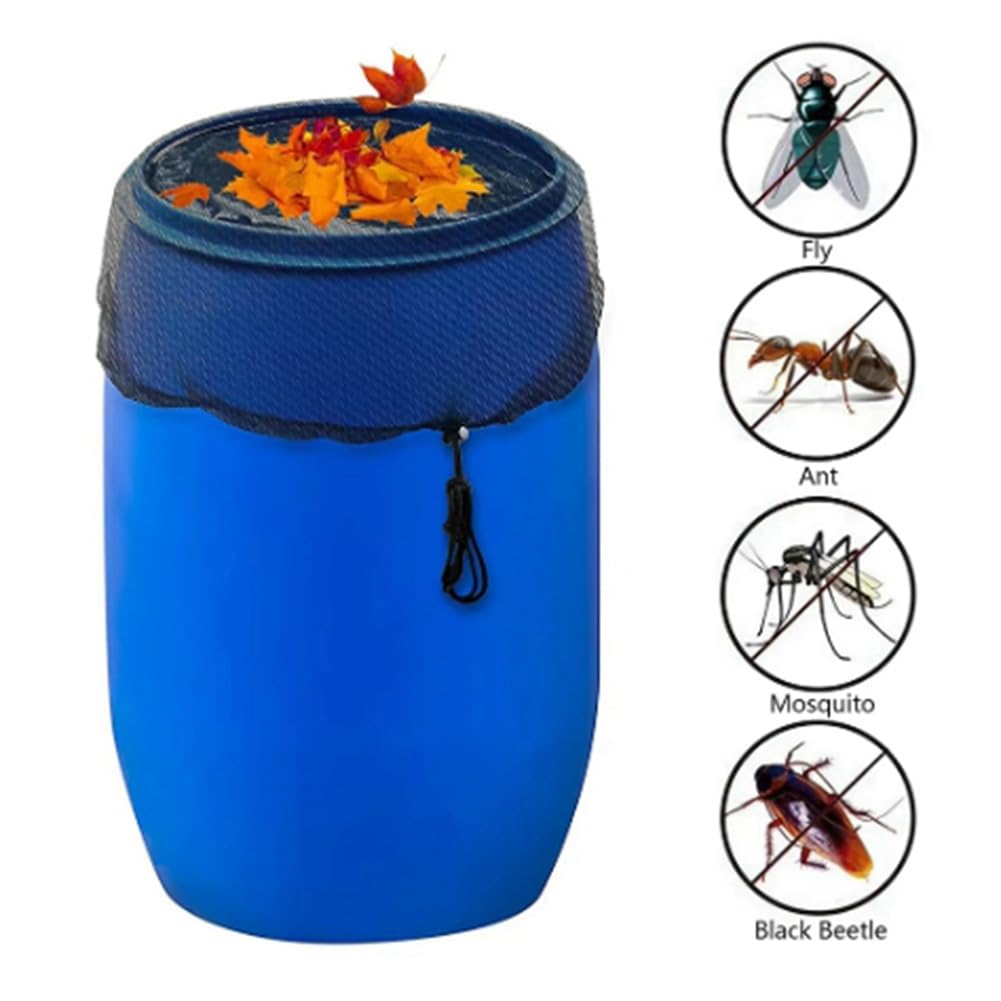 Bloepum Mesh Cover Netting for Rain Barrels Water Collection Buckets Cover Water Tank Protection Lid Rain Collect Tool 80cm