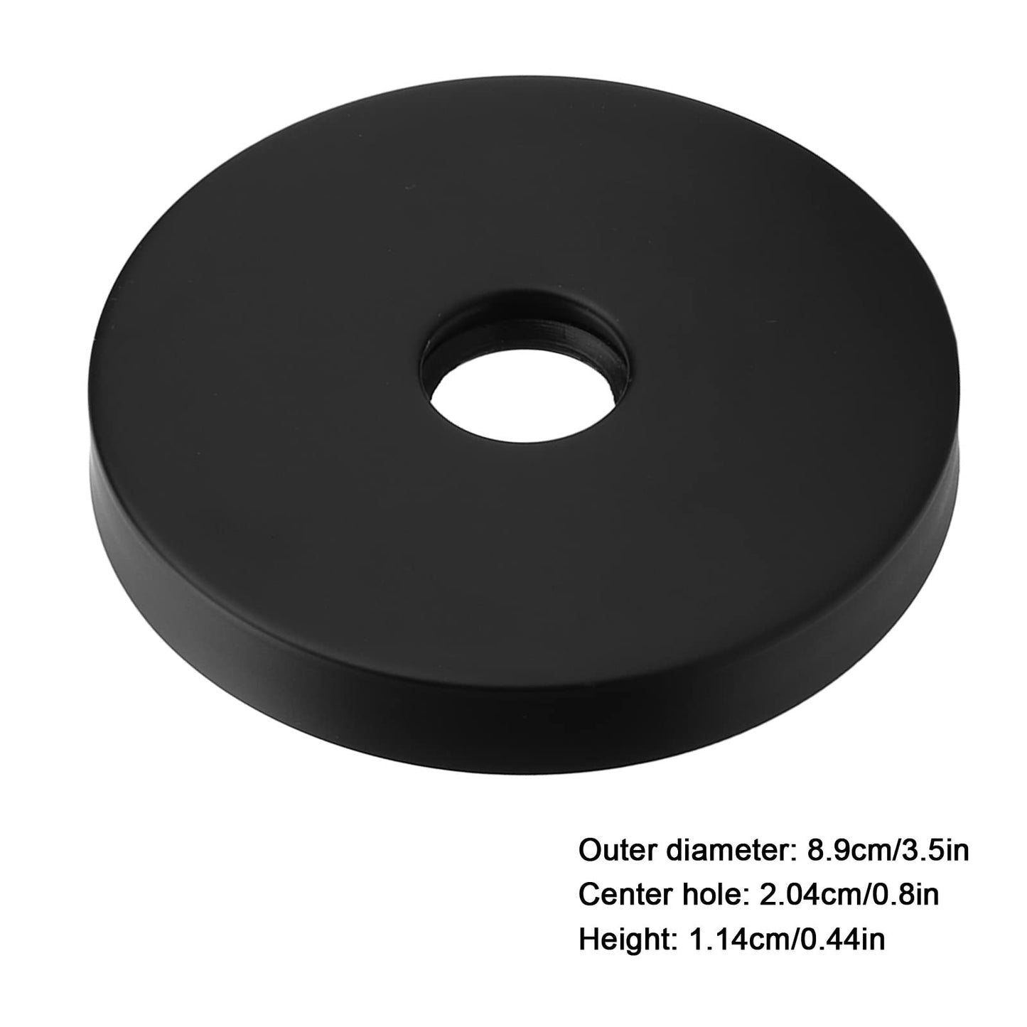 Circle Shower Arm Escutcheon Plate, Modernizing Bathroom Modern Shower Arm Flange Stainless Steel Durable Large Diameter Decorative for Replacement (Black)