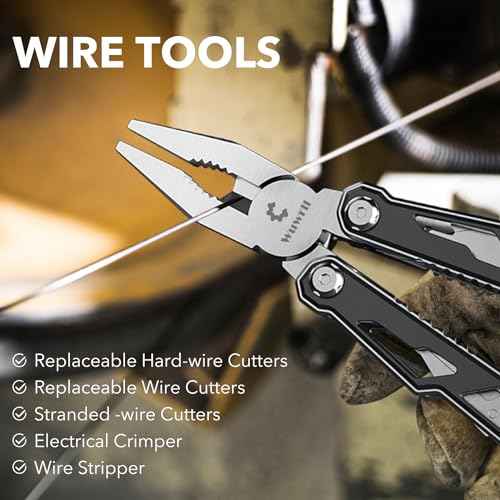 Multitool with Safety Locking,16-in-1 Multi Tool Stainless Steel Pocket Knife Set with Pliers, Upgrade Camping Tool Gifts for Men,for Survival, Camping, Hiking, Outdoor 1 Pcs