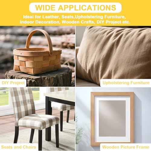 YEAHOME Heavy Duty Staples, 2000 Counts 1/4 inch T50 Staples, 20 Gauge Galvanized 3/8 Inch Crown Upholstery Staple for Pneumatic, Electric T50 Staple Gun