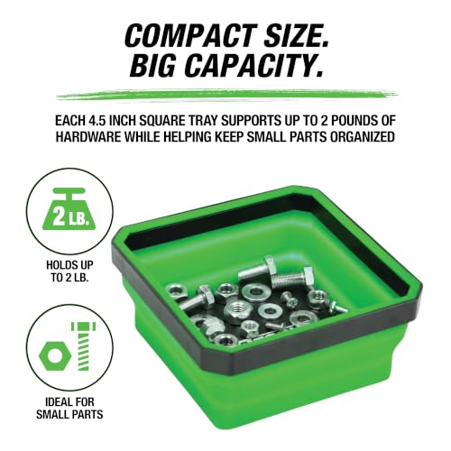 OEMTOOLS 26052 4-Pc Collapsible Magnetic Tray Set - 4-1/2" Small Parts Tray (Variation: Tray)