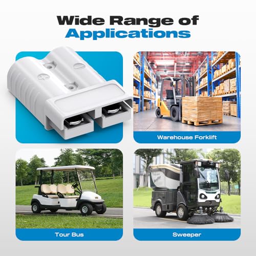 Malictele 2-Pack 175A Anderson Battery Connectors 1/0 AWG Quick Disconnect Kit