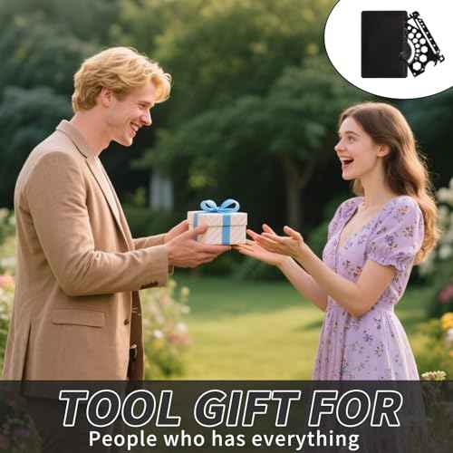 49 in 1 Wallet Engineering Ruler Scale, Credit Card Knife Wallet Tool, Small Metal Ruler Protractor, Everyday Utility Multi Tool (Bottle Opener, Can Opener, Screwdrivers, Phone Stand & More), 1 Pcs