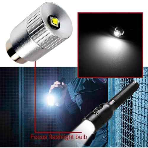 HQRP 2-Pack Ultra Bright 300Lm High Power 3W LED Upgrade Bulb Compatible with MagLight 2D 3D 2C 3C Halogen Xenon Flashlight D30113730000 LWSA201 LMSA201 2-Cell 3-Cell 2-D 3-D 2-C 3-C Torch