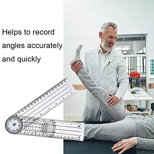 7in Foldable 360° Goniometer Protractor - Clear Dual-Scale Ruler