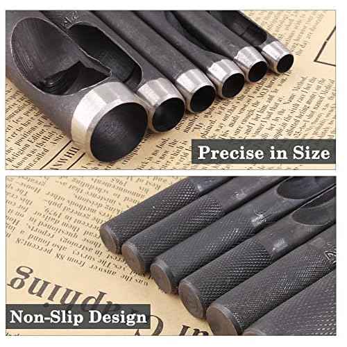 Bivethoi 12mm Round Gasket Punch, Carbon Steel Hollow Hole Cutter Tool, Watch Band Leather Hole Punch for Belts Fabric Canvas Paper Plastic Craft (Metric)
