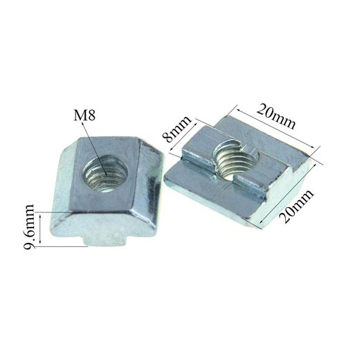 Odinest T Nuts Tee Sliding Slot Nuts 40 Series M8 Threaded Slide in Pre-Assembly for 40x40 Aluminum Extrusions Frame with Profile 4040 Sereis 8mm Slot for CNC Router Build Rail 3D Printer 12pcs