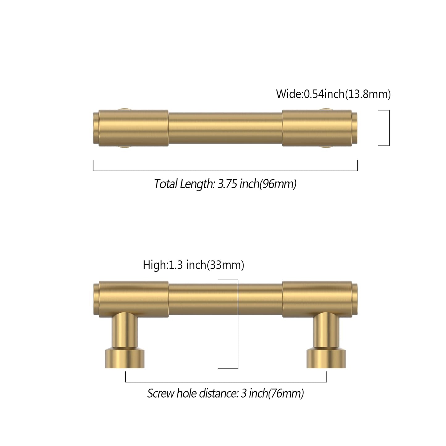 Asidrama 10 Pack 3 Inch(76mm) Champagne Bronze Kitchen Cabinet Handles, Cabinet Pulls Kitchen Cabinet Hardware for Cupboard Drawer Pulls