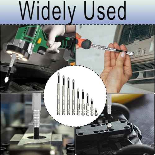 9pcs Strong Magnetic Screwdriver Drill Bit Set, Durability Screwdriver Drill Bit Set, Anti-Slip Magnetic Electric Screwdriver Set, 25 50 65 70 75 90 100 120 150mm