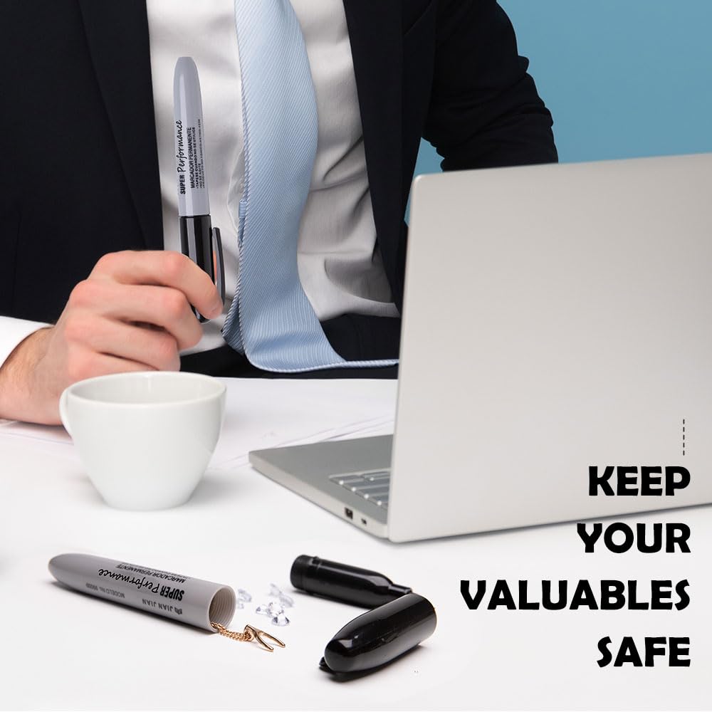 BarGifts Fake Pen Diversion Safe Keep Your Valuables Secretly, Hidden Safe Storage as A Marker Pen to Hide Small Items- 1pc