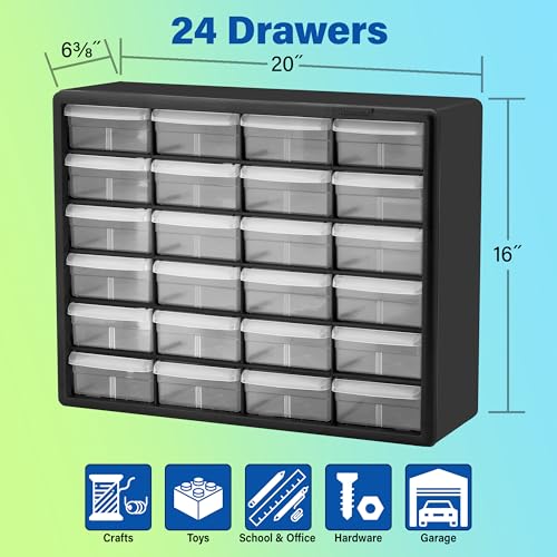 Akro-Mils 10144 + 10124 68-Drawer Plastic Storage Cabinets Bundle, Red