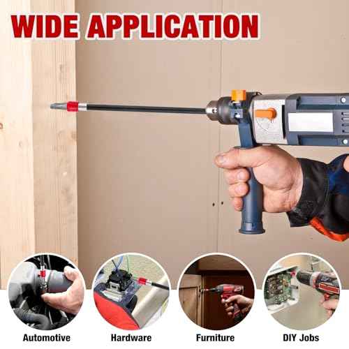 Drill Bit Extension 2/4/6/12¡¯¡¯, Magnetic Bit Holder 4 Pcs, Drill Extension Bit Holder 1/4¡¯¡¯ Hex, Bit Holder for Impact Driver CR-V Steel Quick Release for Screwdriver Bit Nut Drill Socket by XIOGZAXI