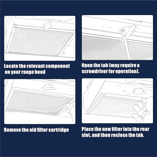 SUBSTIGO 41F Range Hood Filter 8.75 x 10.5 in - Grease Mesh + Charcoal Carbon, 97007696 Replacement
