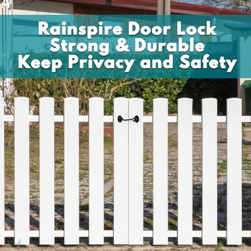 Rainspire 4-Inch Black Hook and Eye Gate Latch with Strong Screws - 2 Pack