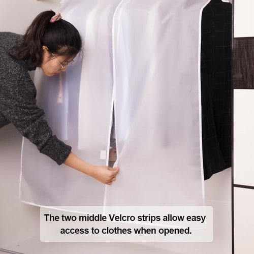 43" Large Clothing Rack Covers, Waterproof Garment Storage Bag, Hanging Garment Bag Organizer Storage Cover, Dustproof Clothing Cover for Suit Coat Dress Jackets (Rack not included)