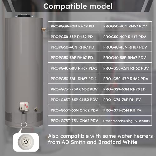Water Heater Flammable Vapor Sensor Kit for Rheem, Ruud, Richmond