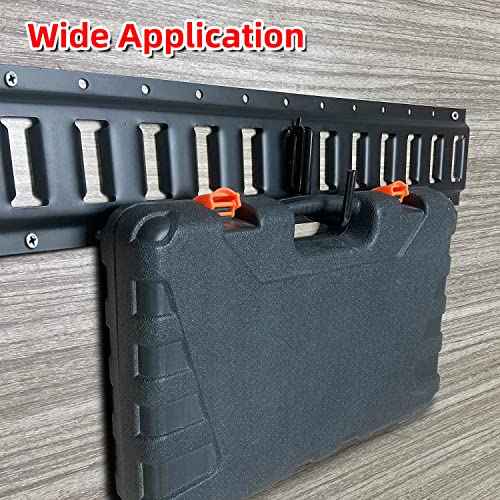 12PCS E Track J Hooks Heavy Duty E Track X Track Steel Hanger, Spring Fitting E Track Accessories for Enclosed Trailer, Cargo Van,Semi-Trucks Trailer,Black