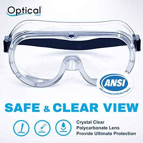 Safety Goggles FDA Registered Anti-Fog Fits Over Glasses Scratch Resistant Lab Science Chemistry Work Nurse