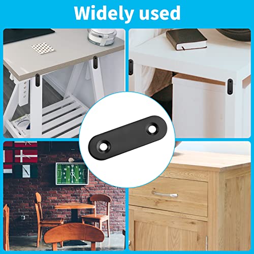 Biaungdo 2" Stainless Steel Flat Bracket Support Set 50x16x2mm, Black, 20 Sets