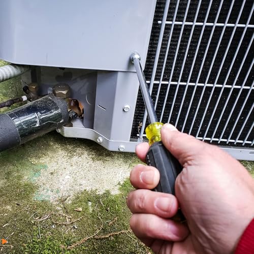 HARFINGTON Metric Nut Driver 7mm Dia 150mm Round Shank CR-V 6 Point Hex Hexagon Socket Wrench Screwdriver with Non-Slip Handle for Tightening and Loosening Fasteners