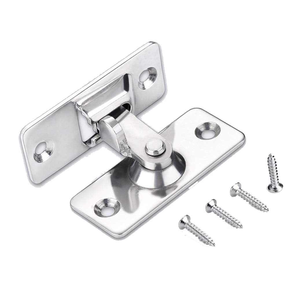 dingchi Door Hasp Latch 90 Degree, Stainless Steel Safety Angle Locking Latch for Push/Sliding/Barn Door, Satin Nickel