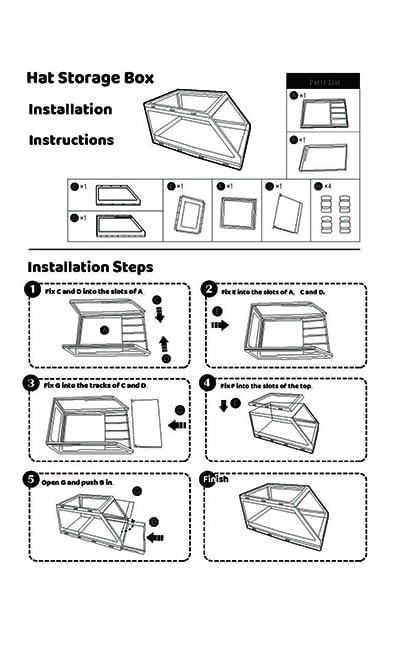The CapBox 2.0 (2 Pack Clear) Hat Organizer for Baseball Caps, Stackable Sliding Tray Hat Rack & Hat Holder Hat Hanger Cap Storage Container 2 Yr. Warranty Anti Tilting & Tray Stopper (Clear)
