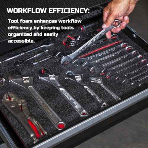 ONREVA Tool Box Foam 6Pack 18x12x1 inch, Foam Inserts for Cases, Polyethylene Storage Sheets for Toolbox Hard Case, Tool Shadow Insert, Kaizen Organizer Sheet