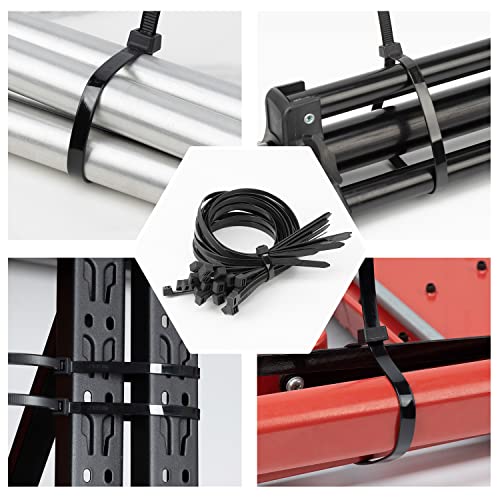 XINGO Heavy Duty Black 24 Inch Cable Ties 200lb Pack of 100 - UV Resistant