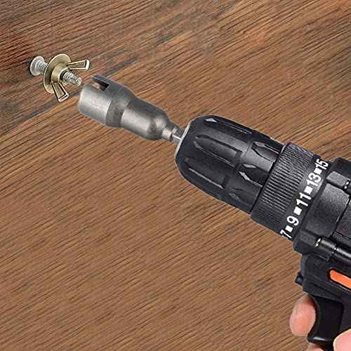 Yakamoz 6Pcs Wing Nut Driver Set Hurricane Shutter Wingnut Screw Divers Eye Bolt Drive Drill Bit Socket for Ceiling Cup Hooks Butterfly Wing Nuts Bolts