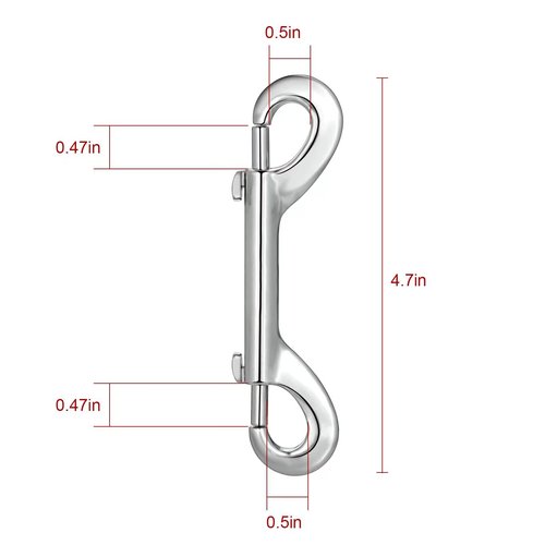 Double Ended Bolt Snaps Hook Heavy Duty Trigger Clips Chain Metal Clips Sliver 4.7 Inch 2pcs