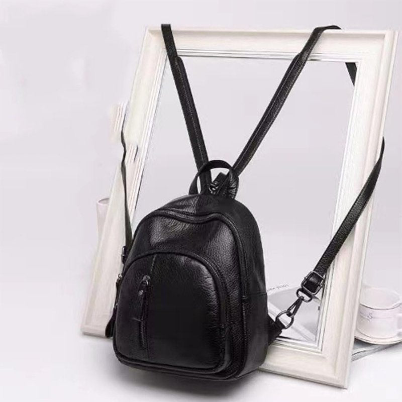 Women's Backpack,Women's Bag, Soft Leather Mini Waterproof Backpack