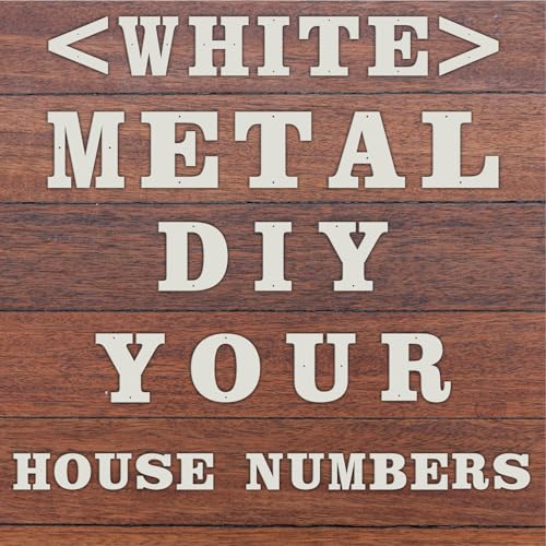 White 5 Inch Metal House Address Numbers & Letters - Outdoor Wall Sign, Monlyey