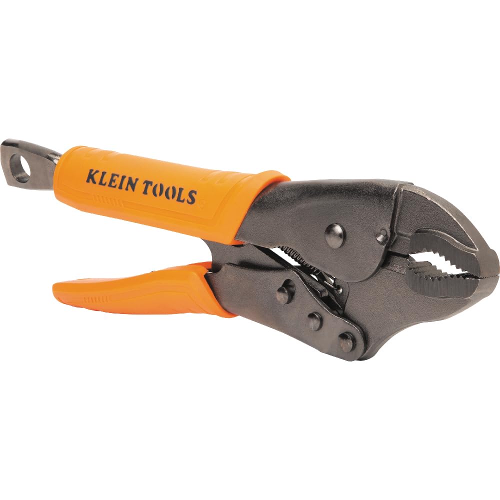 Klein Tools 38660 Locking Pliers Set, 7-Inch and 10-Inch Curved Jaw Pliers, Quick Release Handles, High Torque and Gripping Power, 2-Piece
