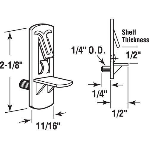 Prime-Line R 7316 1/4 In., Plastic, Clear Locking Shelf Pegs 6 Count (Pack of 1)