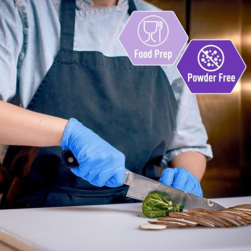 MED PRIDE Medium Powder-Free Nitrile Vinyl Exam Gloves - 100 Count