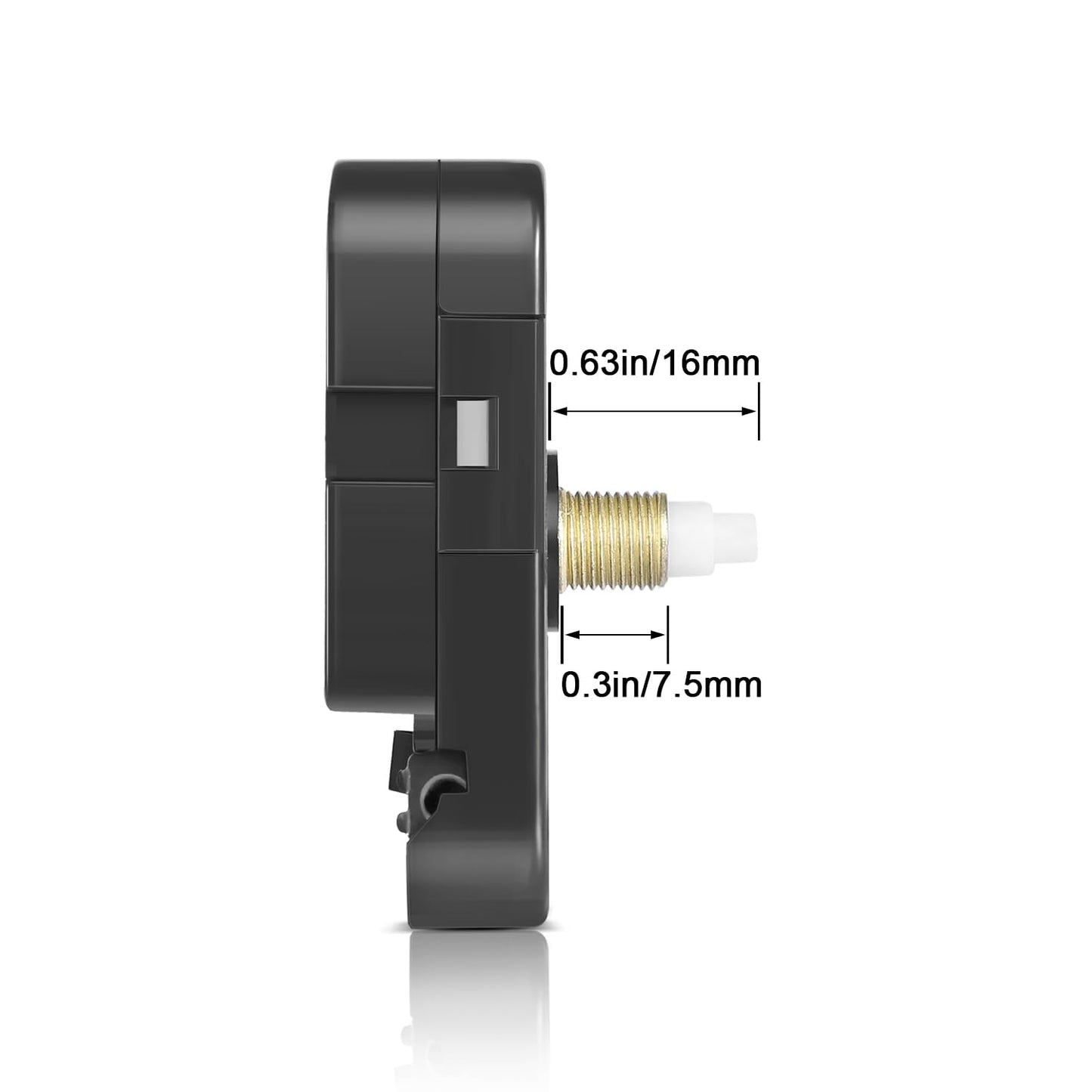 Quartz Clock Movement Mechanism Battery Operated,16mm(41/64 inch) Short Shaft Length with 50mm(1 31/32 inch) Spade Hands,DIY Clock Repair Parts Replacement Kit